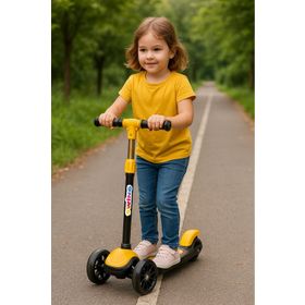 Hak-İş Oyuncak Swing Işıklı 3 Tekerlekli Sarı Scooter