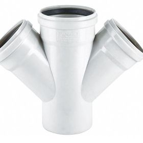 Hakan Plastik Beyaz 75x50 mm 45 Atık Su Pvc Çift Çatal