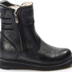 Hakiki Deri Kurklu Unisex Cocuk Klasik Bot