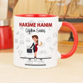 Hakime Hanım-Kırmızı Kupa Bardak