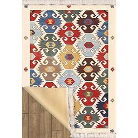 HalıMyLife Pvc Tabanlı Yıkanabilir 100x140 cm Kaymaz Halı