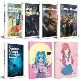 Halk Kitabevi Çocuk Klasikleri 5 Kitap Flying Kisses ve Catgirl Defter
