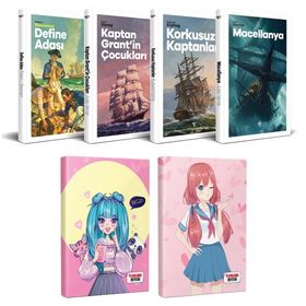 Halk Kitabevi Çocuk Klasikleri Dört Kitap Flying Kisses ve Catgirl Defter