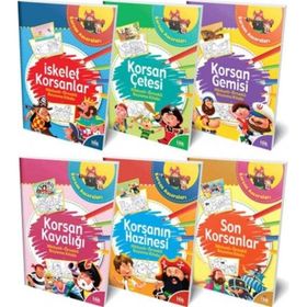 Halk Kitabevi Hikayeli - Örnek Korsan Maceraları Boyama Kitabı Serisi Seti - 6 Kitap Takım