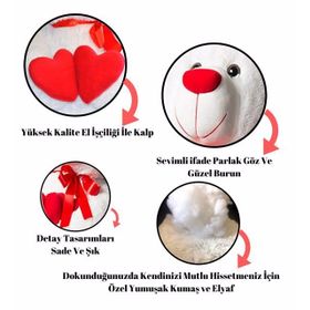 Halley 85 cm Efsane Kalp Tutan Sevimli Peluş Ayı