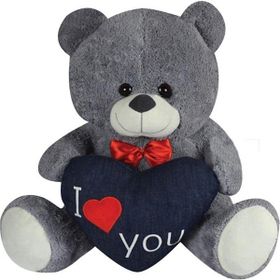 Halley I Love You Kalpli 50 cm Ayı Gri Peluş