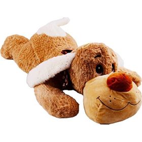 Halley PL63036 60 cm Parlak Kumaş Yatan Peluş Köpek