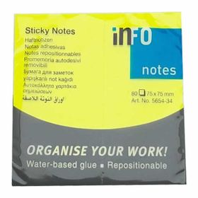 Halsa Info Notes 75x75 mm 80 Yaprak Parlak Sarı Not Kağıdı
