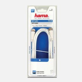 Hama 1.5 mt F Fiş - F Fiş Beyaz 90DB Sat Kablosu