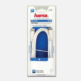 Hama 1.5 mt F Fiş - F Fiş Beyaz 90DB Sat Kablosu
