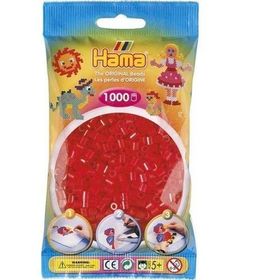 Hama 1000'lik Şeffaf Kırmızı Midi Boncuk