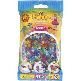 Hama 1000'lik Şeffaf Simli Renkler Midi Boncuk