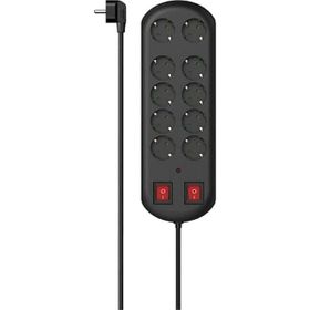 Hama 2 Switches 2 mt Siyah 10'lu Akım Korumalı Priz