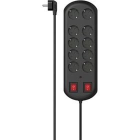 Hama 2 Switches 2 mt Siyah 10'lu Akım Korumalı Priz