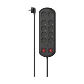 Hama 2 Switches 2 mt Siyah 10'lu Akım Korumalı Priz