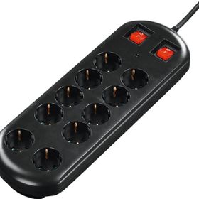 Hama 2 Switches 2 mt Siyah 10'lu Akım Korumalı Priz
