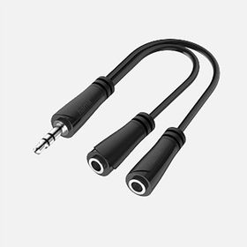 Hama 3.5 mm Stereo Fiş 2x3.5 mm Soket Siyah 0.5 mt Ses Adaptörü