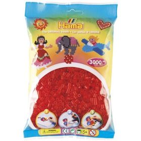 Hama 3000'lik Şeffaf Kırmızı Midi Boncuk