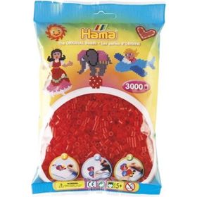 Hama 3000'lik Şeffaf Kırmızı Midi Boncuk