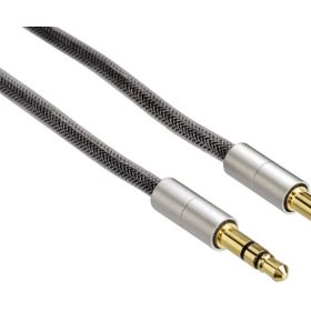 Hama 80869 3,5Mm Alu Line Altın Uçlu 2M Ses Kablosu, Gümüş Gri