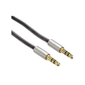 Hama 80869 3,5Mm Alu Line Altın Uçlu 2M Ses Kablosu, Gümüş Gri