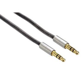 Hama 80869 3,5Mm Alu Line Altın Uçlu 2M Ses Kablosu, Gümüş Gri