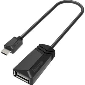 Hama HM.200308 Siyah Adaptör USB B Micro Fiş - USB A Soket Altın Uç Kablo