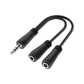 Hama HM.200349 3.5 mm Stereo Fiş 2x3.5 mm Siyah Adaptör Soket