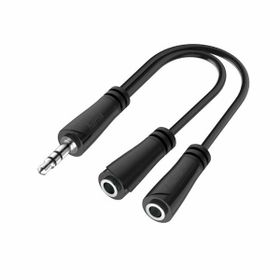 Hama HM.200349 3.5 mm Stereo Fiş 2x3.5 mm Siyah Adaptör Soket