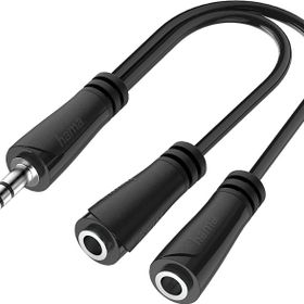 Hama HM.200349 3.5 mm Stereo Fiş 2x3.5 mm Siyah Adaptör Soket