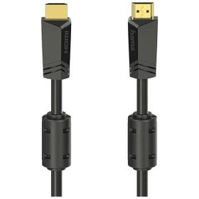 Hama Hm.205010 Siyah Hs Ethernet Altın Uç 4K 15 mt Hdmi Kablo