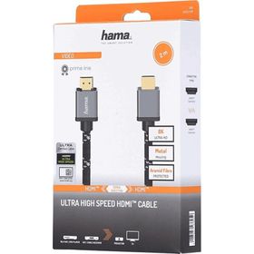 Hama HM.205239 Ultra High Speed 8K 2 mt Siyah Gri Hdmi Kablo