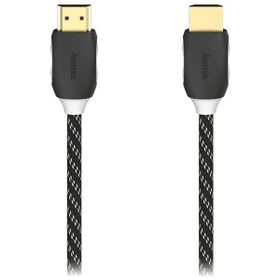 Hama HM.205444 HS Ethernet Altın Uç Örgü 1.5 mt Siyah Hdmi Kablo