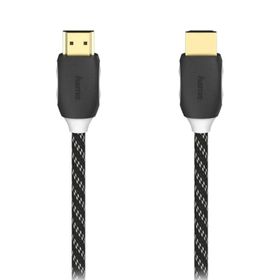 Hama HM.205444 HS Ethernet Altın Uç Örgü 1.5 mt Siyah Hdmi Kablo