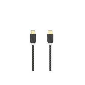 Hama HM.205444 HS Ethernet Altın Uç Örgü 1.5 mt Siyah Hdmi Kablo