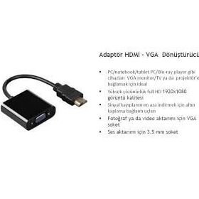 Hama HM 54569 HDMI VGA Dönüştürücü Adaptör