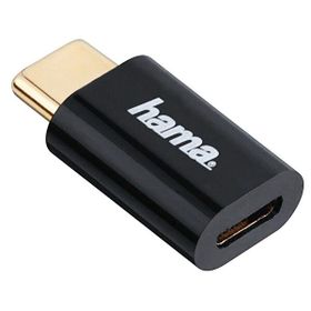 Hama Micro USB Soket USB-C Fiş Siyah Adaptör