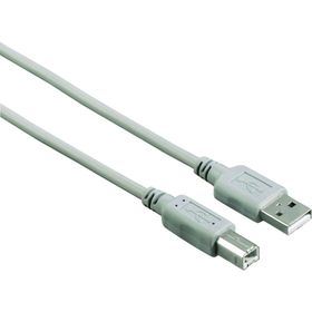 Hama USB 2.0 A B Gri 1.5 m Fiş