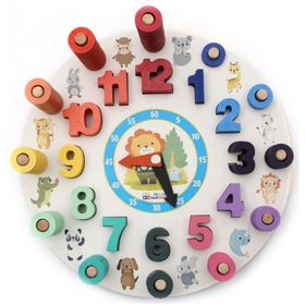 Hamaha Eğitici Ahşap Geometrik Saat