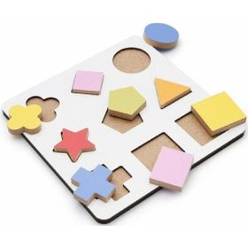 Hamaha HMH-086 Ahşap Eğitici Geometrik Şekiller Renkli