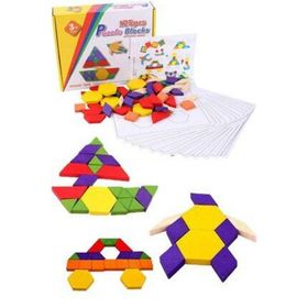 Hamaha Wooden Toys 125 Parça Ahşap Eğitici Tangram Puzzle Blok Seti