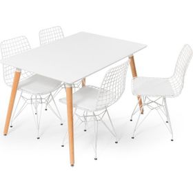 Hamdeko Eames Beyaz Masa Sandalye Takımı