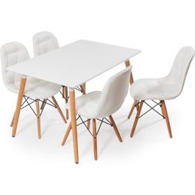 Hamdeko Eames Beyaz Masa Sandalye Takımı
