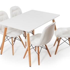 Hamdeko Eames Beyaz Masa Sandalye Takımı