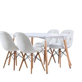 Hamdeko Eames Beyaz Masa Sandalye Takımı