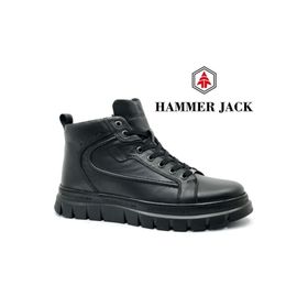 Hammer Jack 102-24865-M Derry Deri Casual Siyah Cilt Erkek Bot