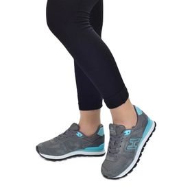 Hammer Jack 19250 Gri Turkuaz Peru Kadın Sneaker Günlük Spor Ayakkabı