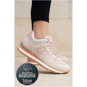 Hammer Jack Chile 10219253-G Lamb-Coral Bej Sneaker Kadın Hakiki Deri Spor Ayakkabısı