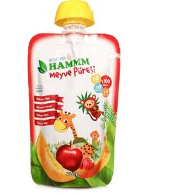Hammm 90 gr Çilek Kavun Elma Muz Meyve Püresi