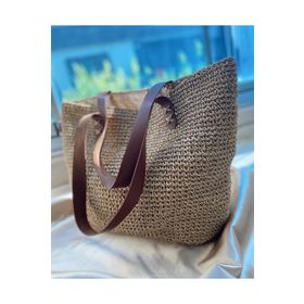 Handmade Hasır Renk Kadın Kol Omuz Çantası